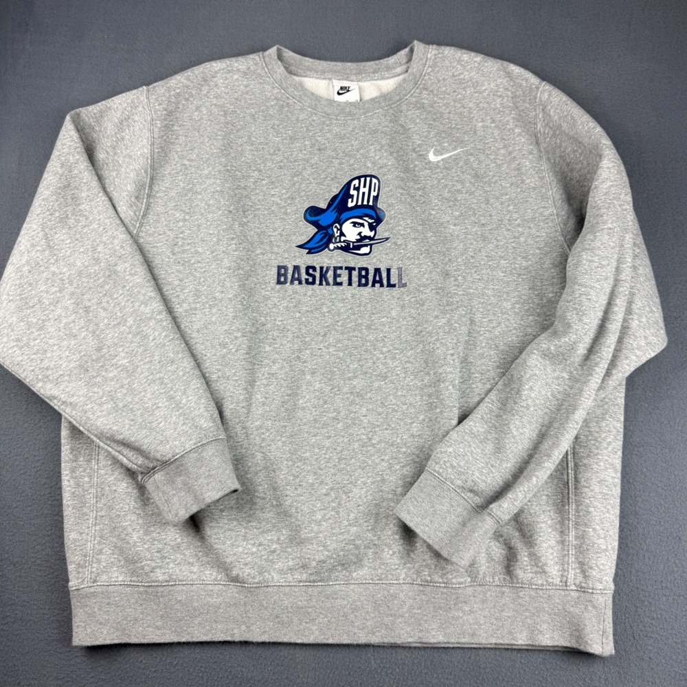 Nike Seton Hall Sweatshirt Men's XL Gray Prep SHP Basketball Pirate Crewneck